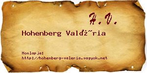 Hohenberg Valéria névjegykártya